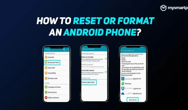 How to format or factory reset an Android phone?