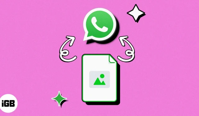 Hur man skickar foton som dokument i WhatsApp på iPhone