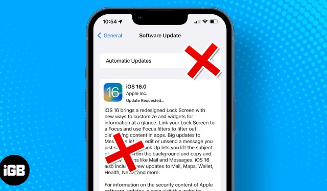 So stoppen Sie das aktuelle iPhone-Update (iOS 16-Update)