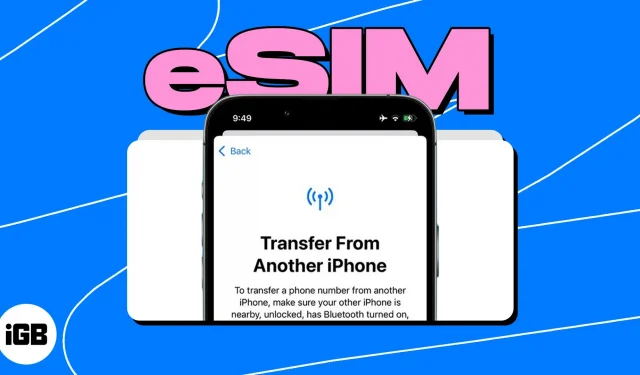 Four methods are described for moving an eSIM to a new iPhone.