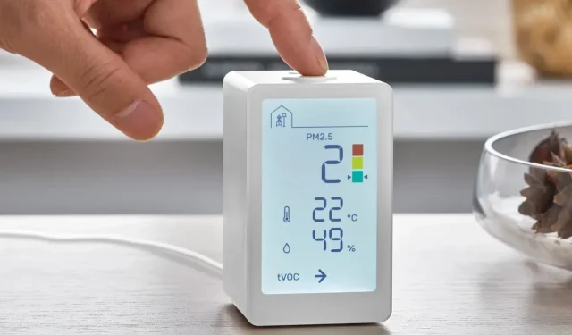 IKEA Vindstyrka, mažas išmanusis jutiklis, skirtas analizuoti namų oro kokybę