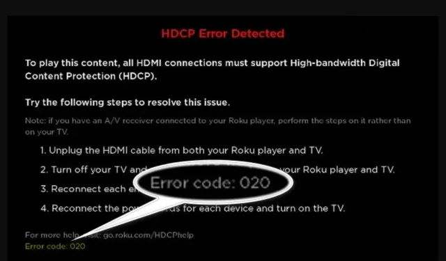 4 Fixes to Resolve When Finding a Roku HDCP Error