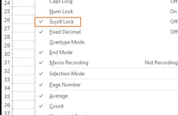 Lär dig hur du låser och låser upp Scroll Lock i Excel