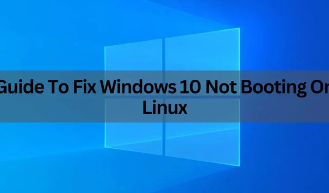 상위 6개 솔루션: Windows 및 Linux 부팅 문제