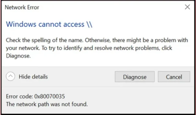 14 correctifs : erreur 0x80070035 « Chemin réseau introuvable » dans Windows