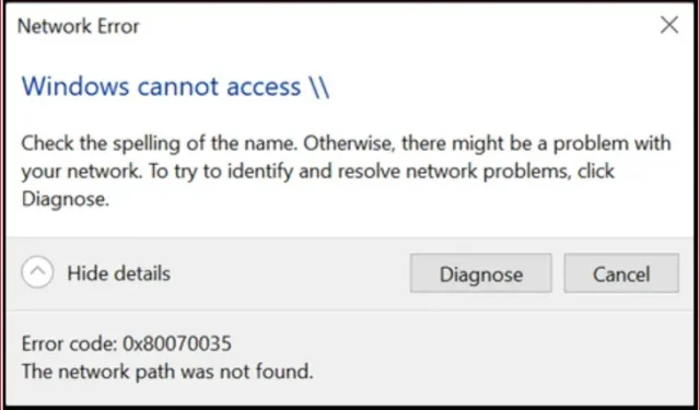 14 korrigeringar: Fel 0x80070035 ”Network Path Not Found” i Windows