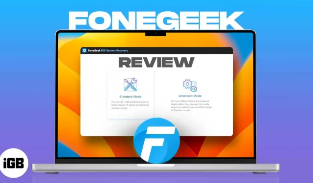 Windows 및 Mac용 FoneGeek iOS 시스템 복구 도구(3단계)