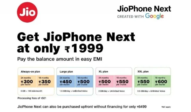 Das Reliance Jio Next-Telefon ist für eine Anzahlung von 27 US-Dollar erhältlich, aber es gibt einen Haken