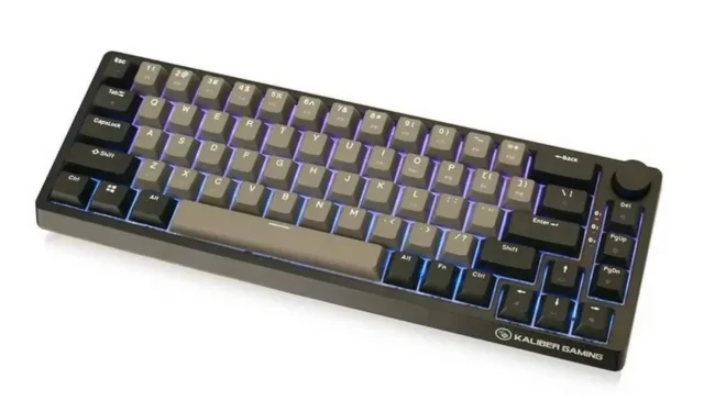 Kalibre Gaming Mechlite Nano ist eine kabellose mechanische Tastatur mit Drehknopf.