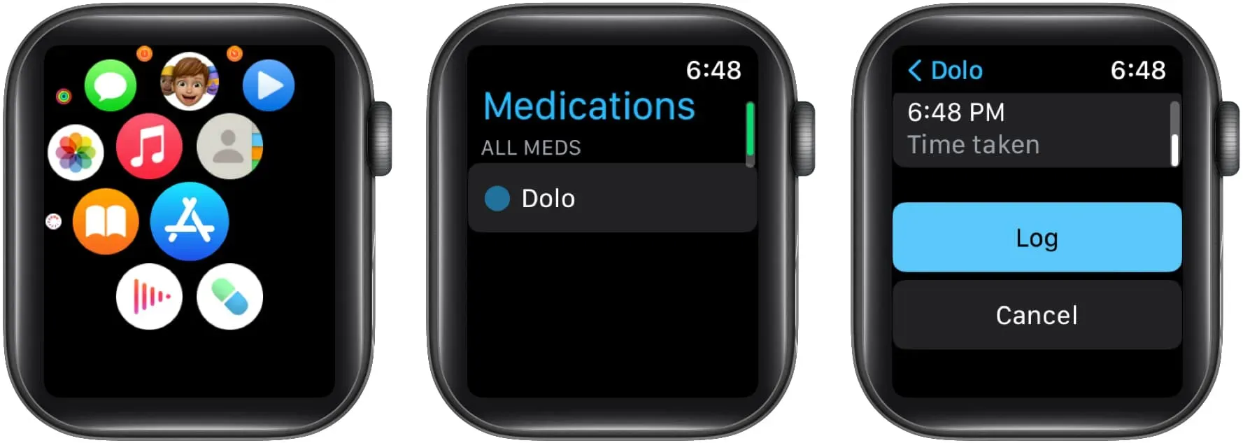 Logga in mediciner i Apple Watch
