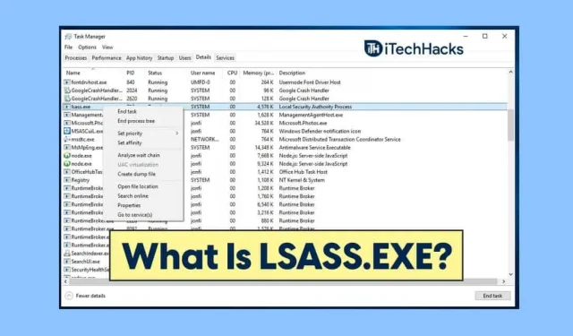 Что такое LSASS.EXE? Исправить проблему с высокой загрузкой ЦП Lsass.exe в Windows 11