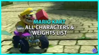 Seznam postav Mario Kart (vysvětlena váha)