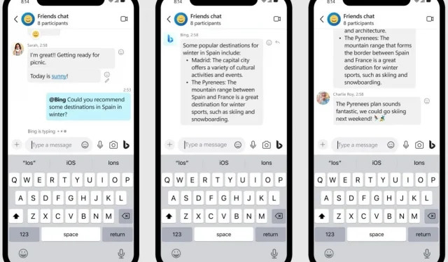 Microsoft integreert zijn AI-chatbot Bing in zijn mobiele apps en Skype