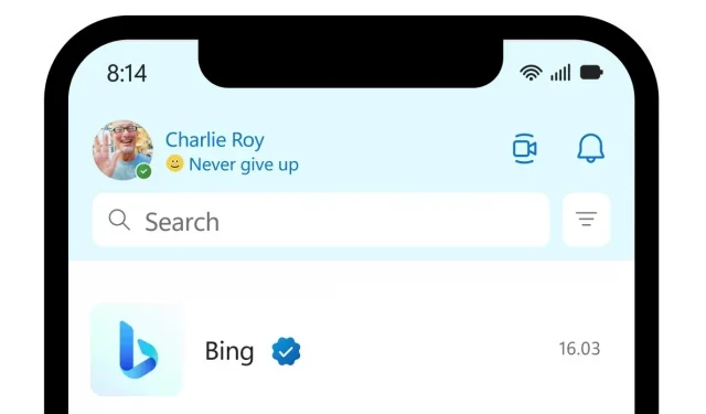 „Microsoft ChatGTP AI Chatbot“ veikia „Bing“, „Skype“ ir „Edge iPhone Apps“.