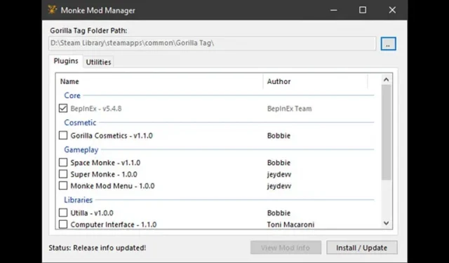 Comment installer Monke Mod Manager pour Gorilla Tag