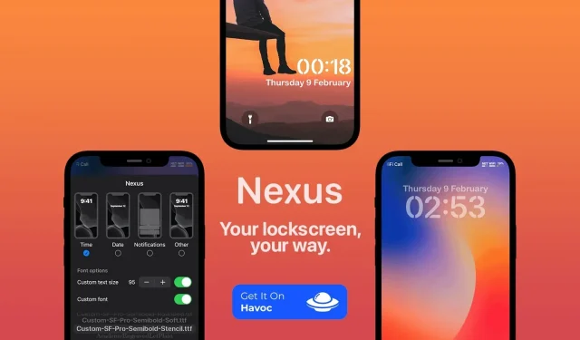 „Nexus“ siūlo galimybę tinkinti „iOS 16“ stiliaus užrakinimo ekraną, skirtą „iOS 14“ ir „iOS 15“ įrenginiams.