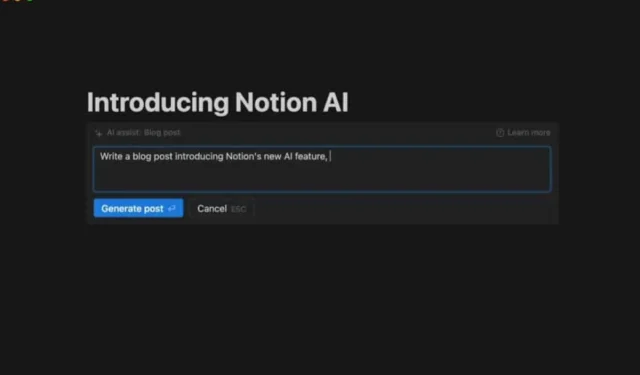 Notion hosts AI for writing messages, creating to-do lists and more