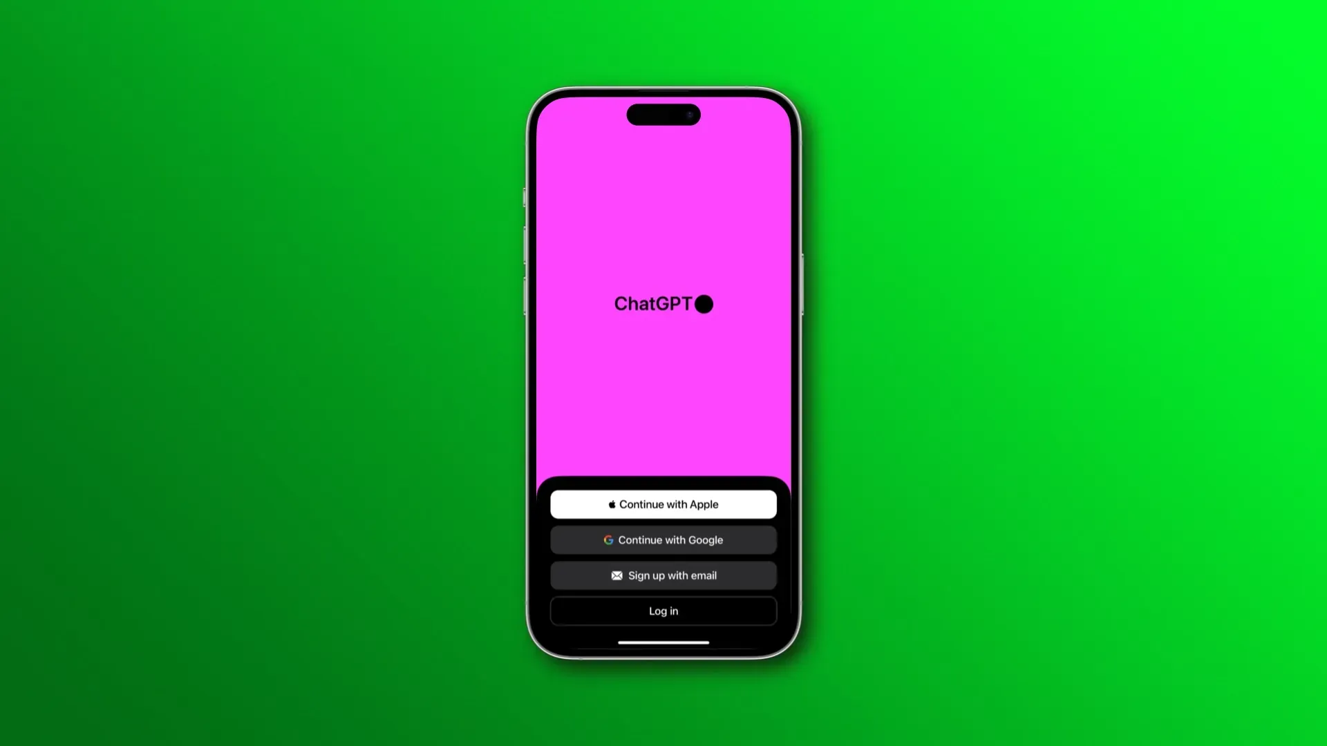 Sign-in options in the ChatGTP iPhone app