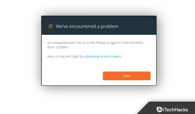 How to fix Origin error code 327683:0