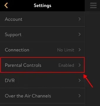 Como gerenciar os controles dos pais do Sling TV?