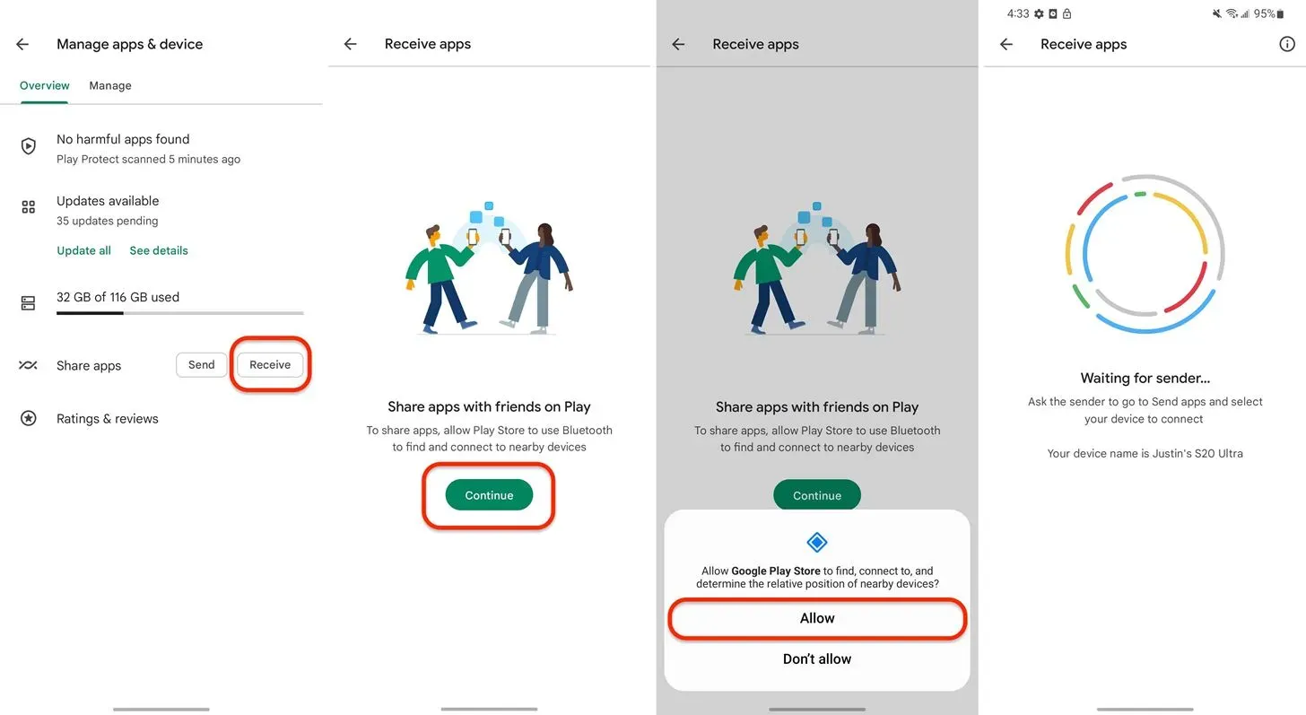 Detta Play Butik-trick låter dig dela Android-appar och uppdateringar med enheter i närheten – även när du är offline
