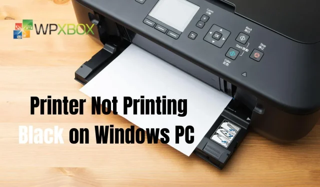 Parandus: Windows PC-s printer ei prindi musta värvi