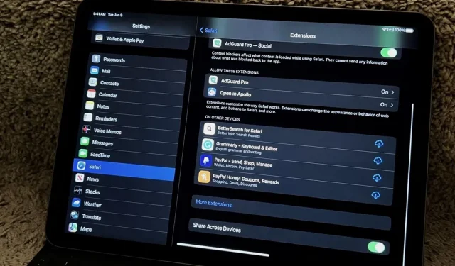 Mit Safari können Sie jetzt alle Ihre Weberweiterungen auf Ihrem iPhone, iPad und Mac synchronisieren und verwalten