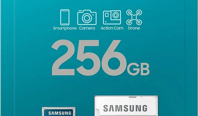 Med denne aftale får du et 256 GB Samsung EVO Select micro SD-kort for kun $19.