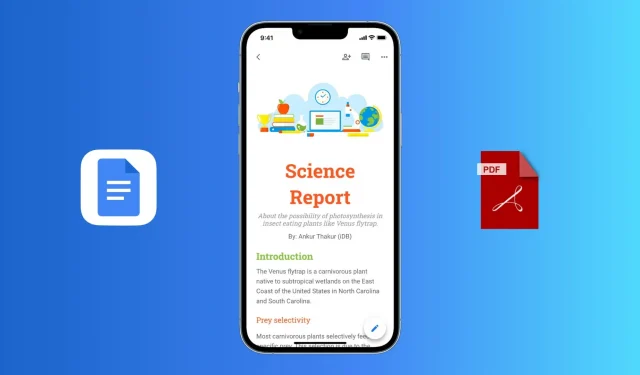 Come salvare documenti in Google Docs come PDF su iPhone e Web