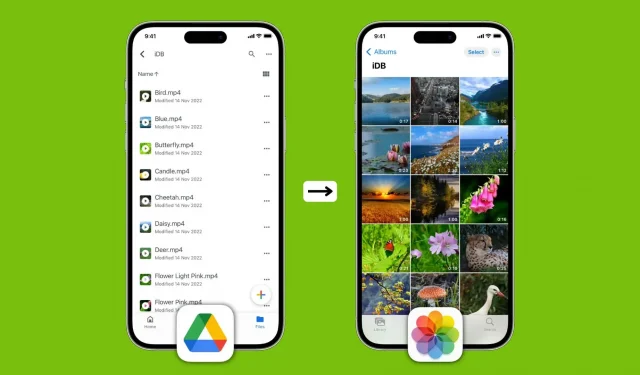 Google Drive’i videote salvestamine iPhone’i rakendusse Photos & Files