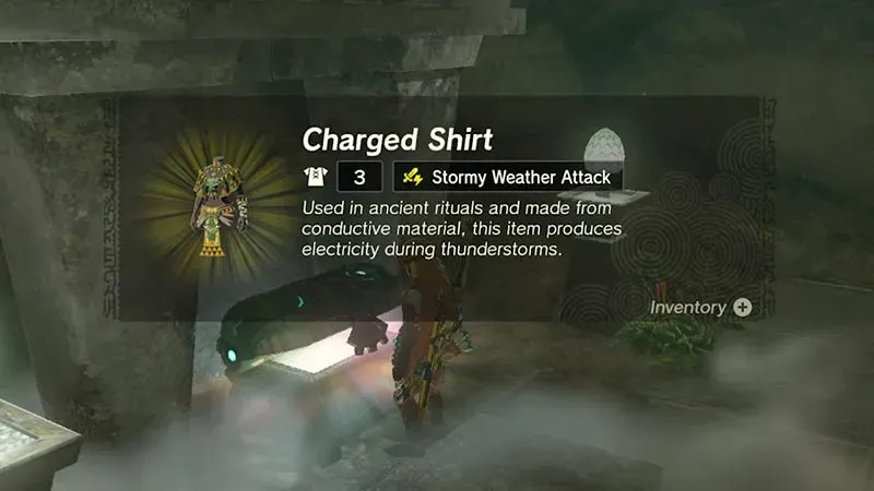 Camisa carregada em Zelda TOTK