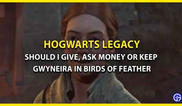 Uppdraget Birds of Feather: ge, be om pengar eller lämna Gwyner i Hogwarts Legacy?