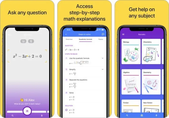 socratic by google iphone och ipad ai app skärmdump