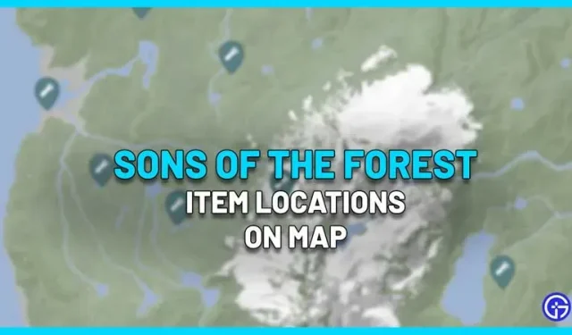 Position der Sons Of The Forest-Elemente auf der Karte