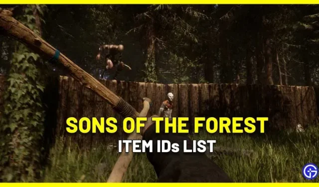 Sons Of The Forest 아이템 ID 스폰 치트 목록