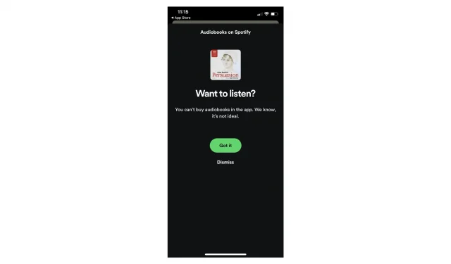 Spotify for iPhone でオーディオブックを購入できなくなった理由