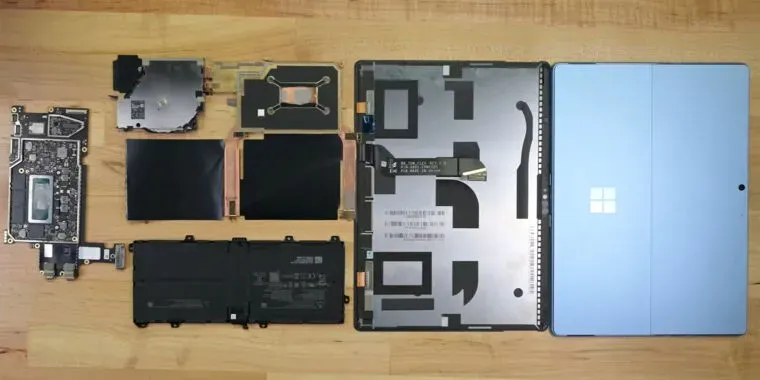 Surface 9 Pro teardown reveals modular parts and Microsoft repair plans for 2023