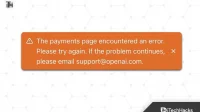 Correção “Ocorreu um erro na página de pagamentos. Por favor, tente novamente” ChatGPT