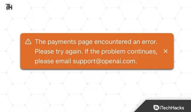 Oprava „Na stránce plateb došlo k chybě. Zkuste to prosím znovu” ChatGPT