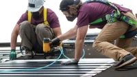 The new solar roof imitates shingles, right down to the nails