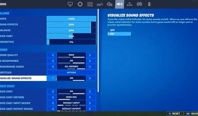 How to enable visual sound effects in Fortnite (PC, PS5 and Xbox)