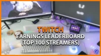 Twitch Earnings Leaderboard: Top 100 Streamers List