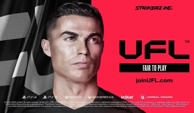 Naujasis FIFA varžovas UFL atskleidžia žaidimo eigą, plakate pavaizduotas Cristiano Ronaldo