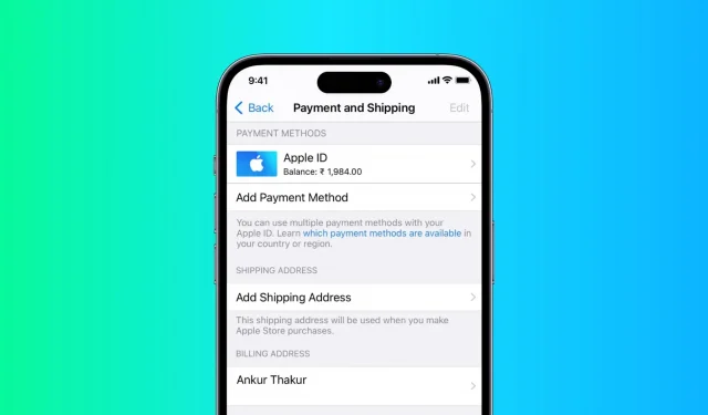 Add or change your Apple ID shipping and billing address