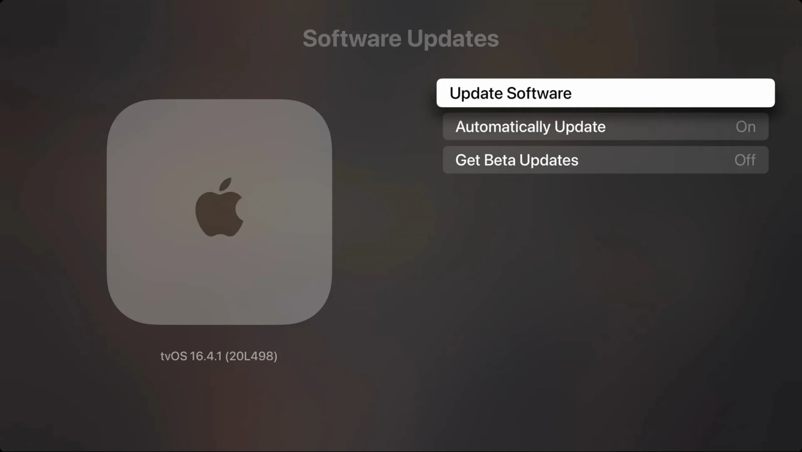 Update Software on Apple TV