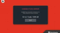 Cómo reparar el código de error 68 de Valorant Van
