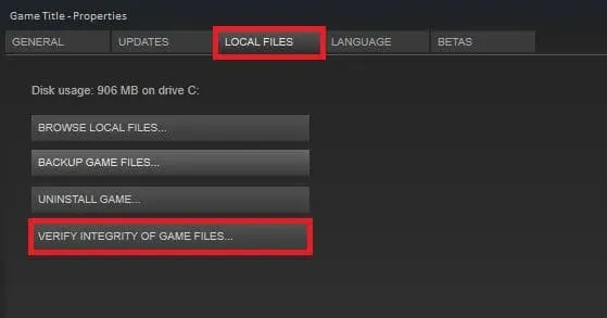 Verify Integrity of Game Files