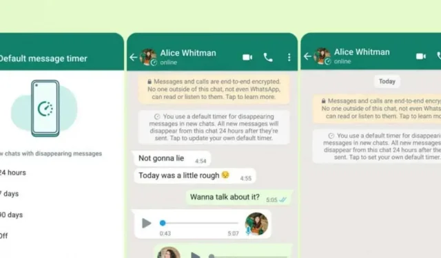WhatsApp: 一時的なメッセージをデフォルトで選択できるようになりました