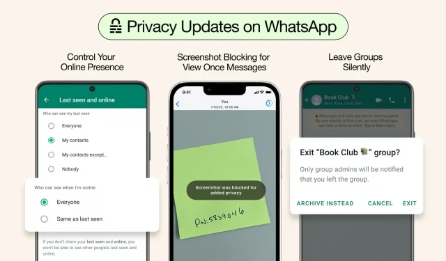 3 uutta WhatsApp-tietosuojaominaisuutta ovat kuvakaappausten estäminen kerran katselun jälkeen