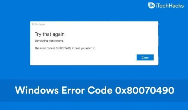 How to Fix Error Code 0x80070490 for Windows Update